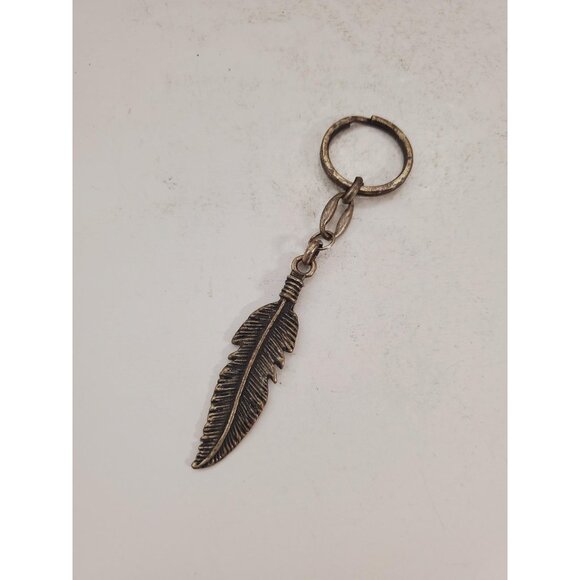 Feather Pendant Key Ring, Nature Pendant Key Ring, Feather Key Chain, Me… - Picture 1 of 7